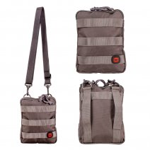 LL-257 GREY X-BODY 2 ZIP SHOULDER BAG