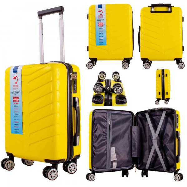 T-HC-US-26 YELLOW CABIN-SIZE TRAVEL TROLLEY SUITCASE