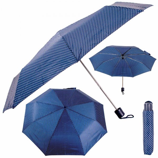 JBUMB16 WHITE DOT IN BLUE MANUAL UMBRELLA