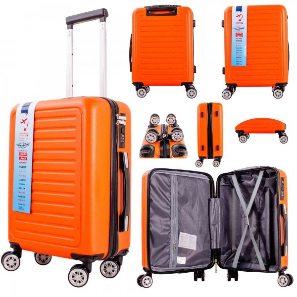 T-HC-US-22 ORANGE CABIN-SIZE TRAVEL TROLLEY SUITCASE