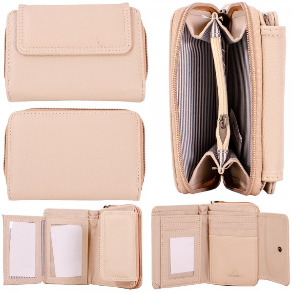 JBPS230 STONE PU PURSE W/MULTIPLE CARD SLOTS