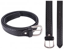 2725 1.25" Belt With Snake Grain Black M (32"-36")