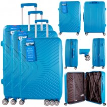 T-HC-15 GREEN SET OF 3 TRAVEL TROLLEY SUITCASE