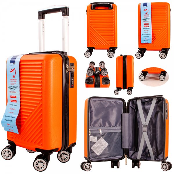 T-HC-US-09 ORANGE 15.7'' UNDER-SEAT CABIN-SIZE TROLLEY SUITCASE