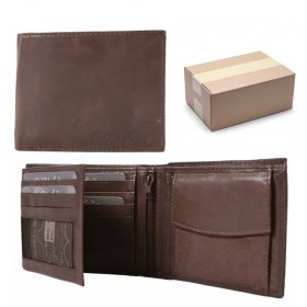 1060 TAN REAL ITALIAN LEATHER WALLET 12 PACK