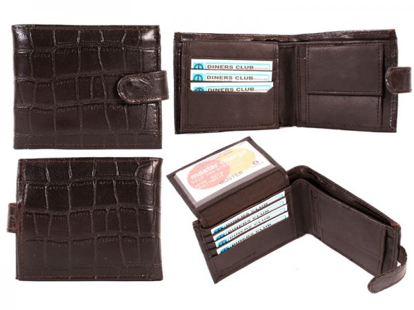 1151 RFID - Brown Croc Grn Lthr N.Case CCs, Flap & Chnge