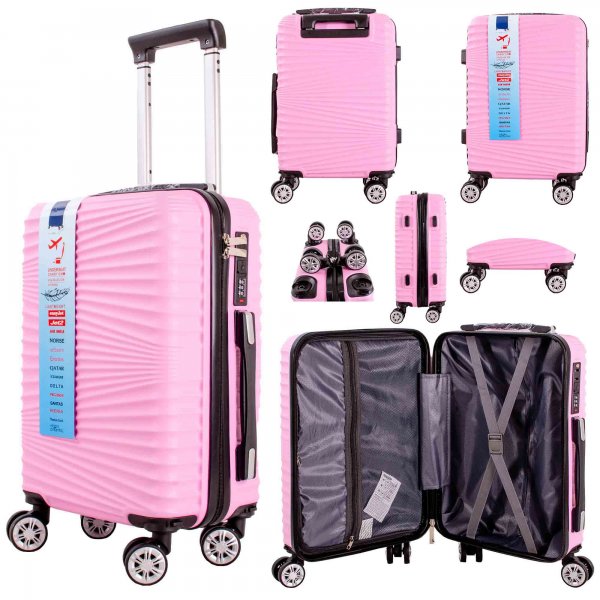 T-HC-US-16 PINK CABIN-SIZE TRAVEL TROLLEY SUITCASE