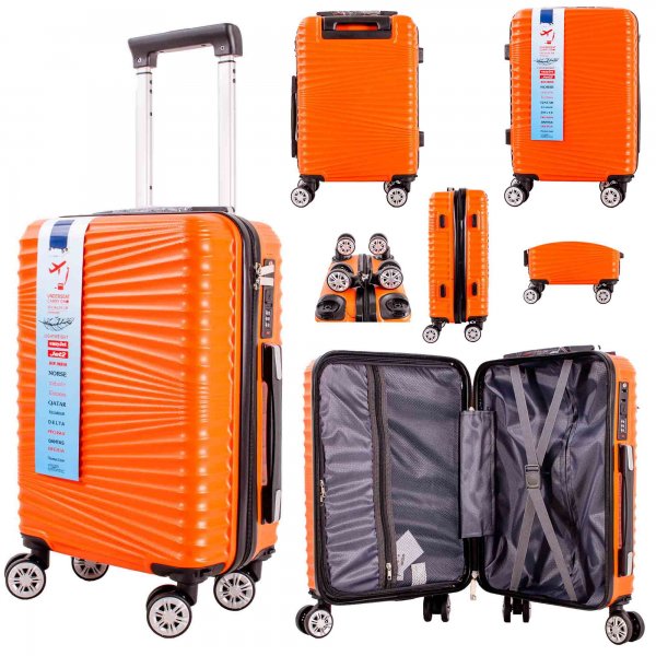 T-HC-US-16 ORANGE CABIN-SIZE TRAVEL TROLLEY SUITCASE