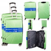 T-HC-29 LIME GREEN SET OF 3 TRAVEL TROLLEY SUITCASE