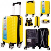 T-HC-US-14 YELLOW 15.7'' UNDER-SEAT CABIN-SIZE TRAVEL TROLLEY