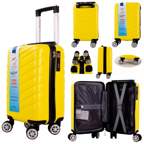 T-HC-US-14 YELLOW 15.7'' UNDER-SEAT CABIN-SIZE TRAVEL TROLLEY