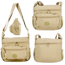 LL-250 KHAKI 5 ZIP SHOULDER BAG