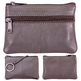 0996 STONE GRAINED C.NAPPA PURSE W/FRONT & BACK ZIP