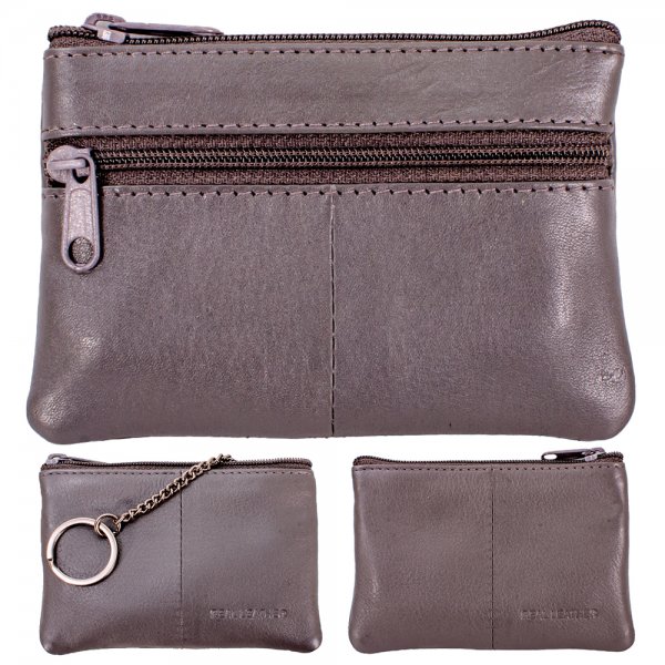 0996 STONE GRAINED C.NAPPA PURSE W/FRONT & BACK ZIP