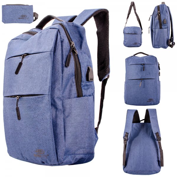 JBBP276 NAVY 3PC LAPTOP BACKPACK