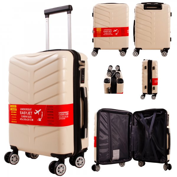 T-HC-US-26 BEIGE CABIN-SIZE TRAVEL TROLLEY SUITCASE