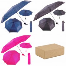 JBUMB16 WHITE DOT ASSORTED MANUAL UMBRELLA BOX OF 12