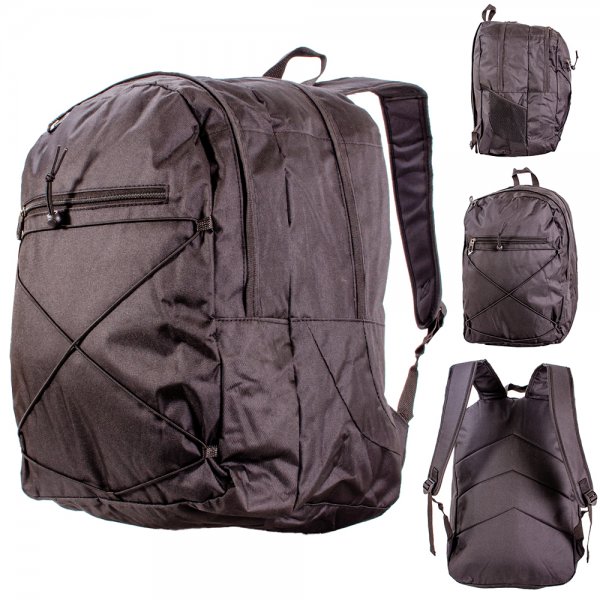 BP-121 BLACK BACKPACK WITH MULTIPLE POCKETS