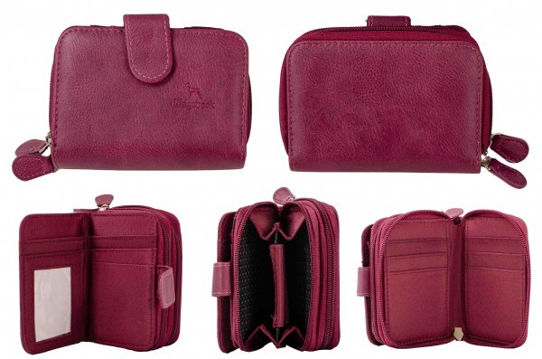 JBPS121 WINE PURSE WITH POP FRONT & 2 ZIP