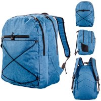 BP-121 PEACOCK BLUE BACKPACK WITH MULTIPLE POCKETS