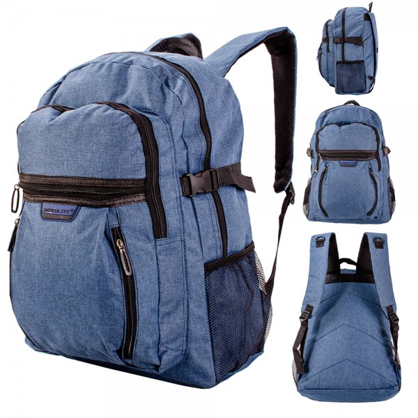 JBBP218 BLUE BACKPACK WITH MULTIPLE POCKETS