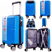 T-HC-US-1629 L.BLUE 15.7'' UNDER-SEAT CABIN-SIZE TRAVEL TROLLEY