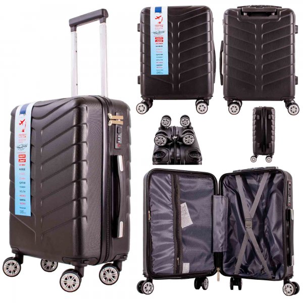 T-HC-US-26 BLACK CABIN-SIZE TRAVEL TROLLEY SUITCASE