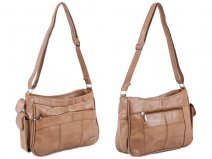 3743 TAN Cow Hide Bag Twin Top + 2 Zips