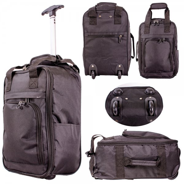 TR-001 BLACK RYANAIR UNDERSEAT CABIN SIZE 2-WHEELED TROLLEY BAG