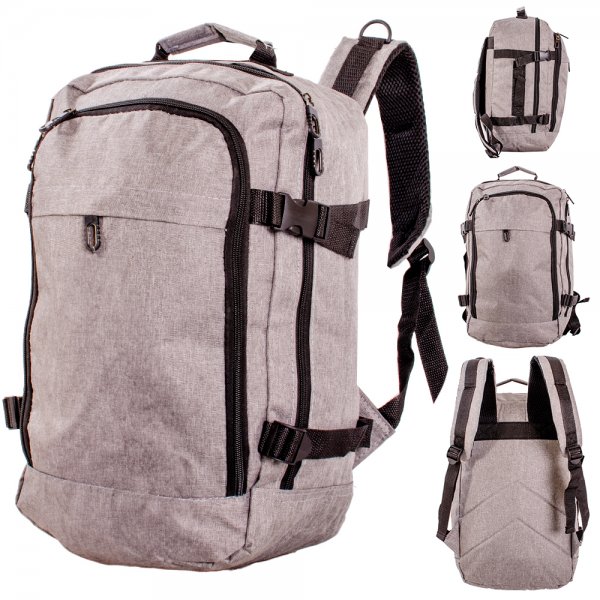 BP-120 GREY RYANAIR UNDERSEAT CABIN-FRIENDLY RUCKSACK W/MUL ZIP