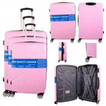 T-HC-29 PINK SET OF 3 TRAVEL TROLLEY SUITCASE