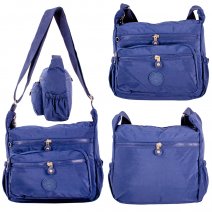 LL-250 NAVY 5 ZIP SHOULDER BAG