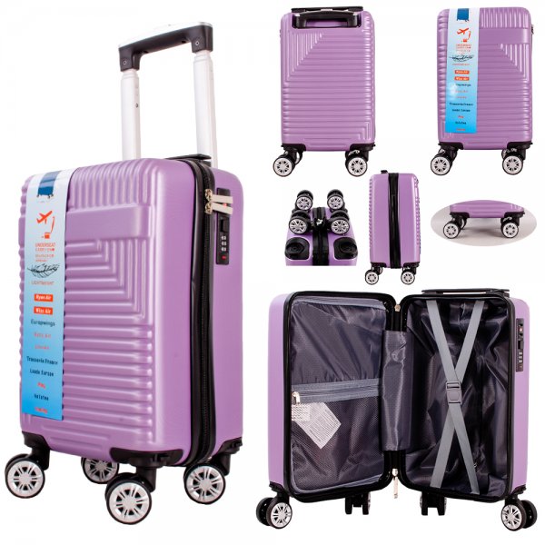 T-HC-US-10 PURPLE 15.7'' UNDER-SEAT CABIN-SIZE TROLLEY SUITCASE