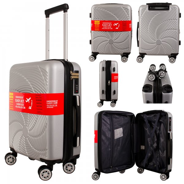 T-HC-US-1833 SILVER EASYJET TRAVEL CABIN TROLLEY SUITCASE