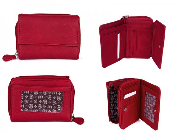 JBPS124 RED PURSE WITH POP FRONT & REAR & 1 ZIP