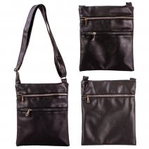 JBHB2567 BLACK X-BODY 3 ZIP SHOULDER BAG