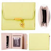 7257 PALE LIME SMALL QUILTED EFFECT PU RFID PURSE