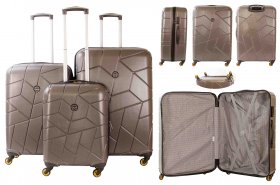 5164 ANTHRACITE SET OF 3 TRAVEL TROLLEY LUGGAGE SUITCASE