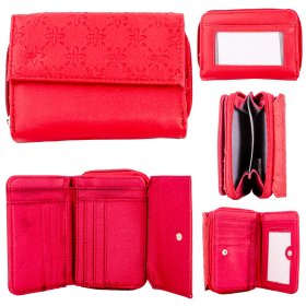 JBPS212 RED PU PURSE W/MULTIPLE CARD SLOTS