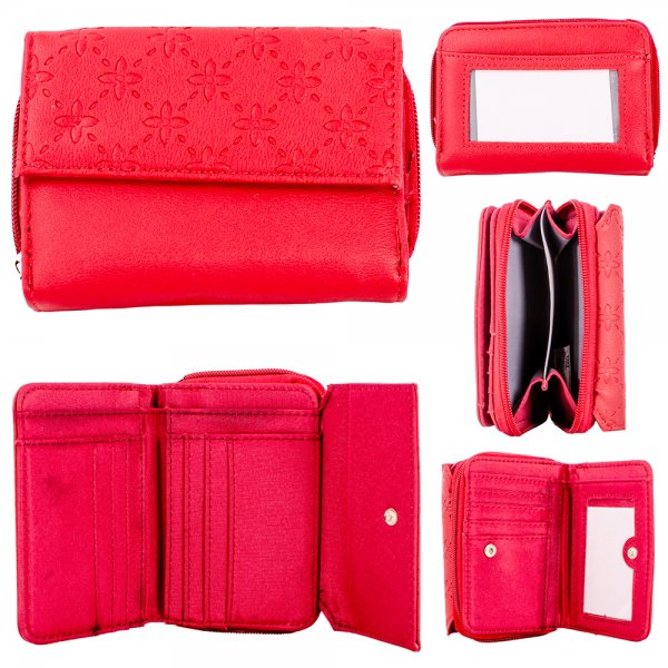 JBPS212 RED PU PURSE W/MULTIPLE CARD SLOTS