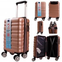 T-HC-US-28 R-GOLD PINK ZIP CABIN-SIZE TRAVEL TROLLEY SUITCASE