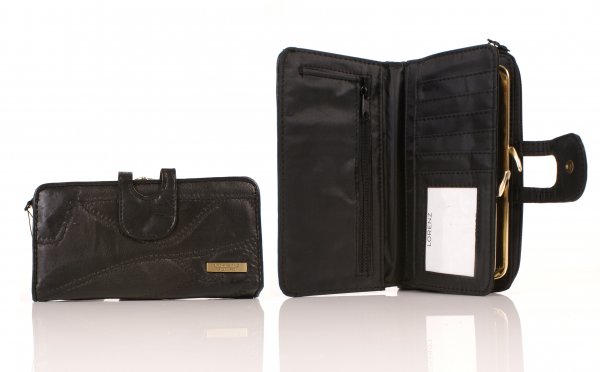 4665 BLACK 16CM ECONOMY PATCH PURSE WALLET