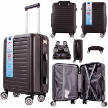 T-HC-US-22 BLACK CABIN-SIZE TRAVEL TROLLEY SUITCASE