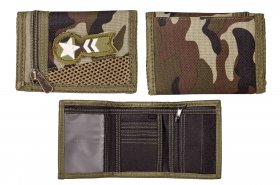 LL-41 GREEN CAMOUFLAGE CANVAS VELCRO WALLET