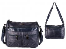 3742 Navy Top zip C.hide bag with 3 front & 1 back