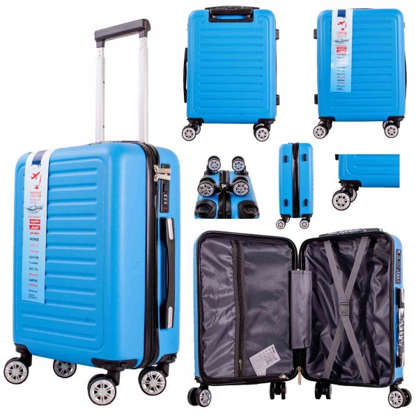 T-HC-US-22 BLUE CABIN-SIZE TRAVEL TROLLEY SUITCASE