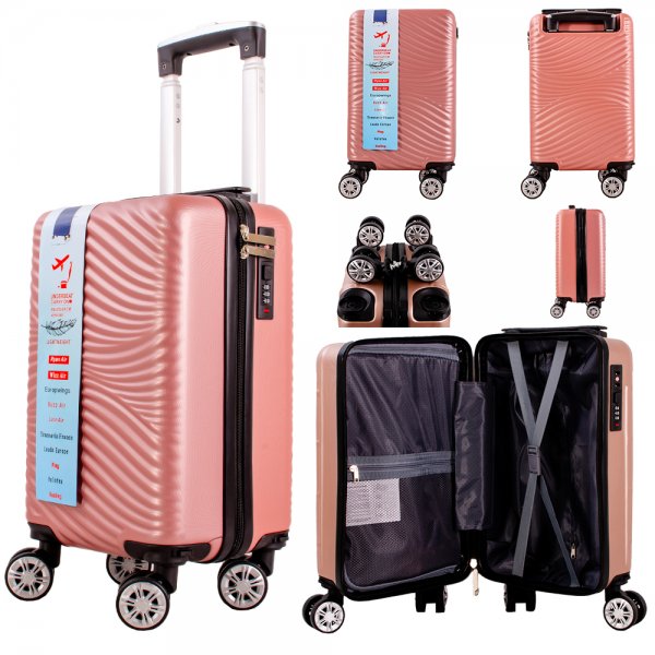 T-HC-US-23 ROSE GOLD 15.7'' UNDERSEAT CABINSIZE TROLLEY SUITCASE