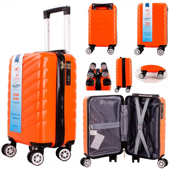 T-HC-US-14 ORANGE 15.7'' UNDER-SEAT CABIN-SIZE TRAVEL TROLLEY