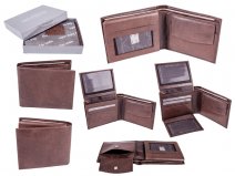 1011 TAN - RFID Card Protection Genuine 100% R Leather Wallet