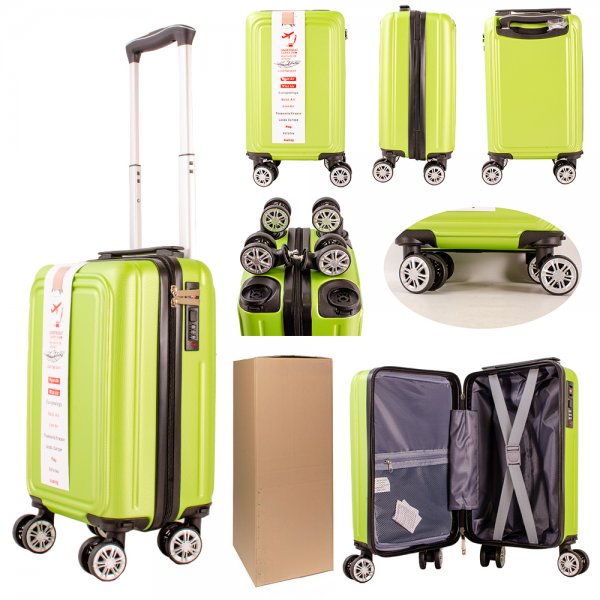 T-HC-US-03 LIME GRN 15.7'' BOX/4 UNDER-SEAT CABIN-SIZE SUITCASE